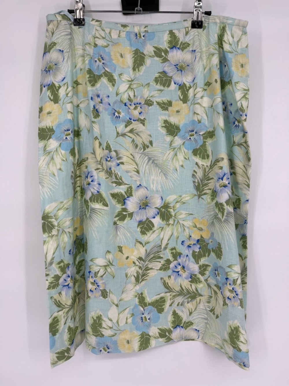 Talbots Tropical Floral Linen Midi Skirt Cottagecore Vacation Grandma Chic 16